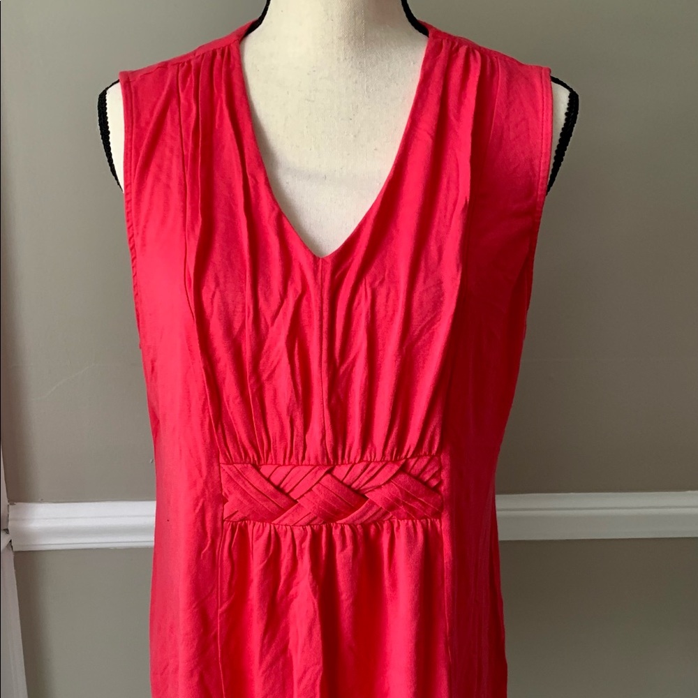 George ME XL Gathered pink knit sleeveless shirt